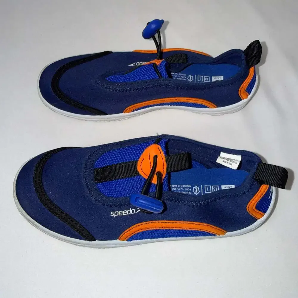 Speedo Junior Surfwalker Pro Water Shoes Blue Orange Size S 13-1